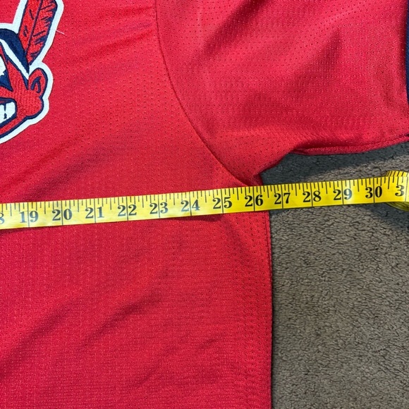 Vintage 90s Cleveland Indians MLB Chief Wahoo Majestic Jersey XXL RED USA - Picture 6 of 12